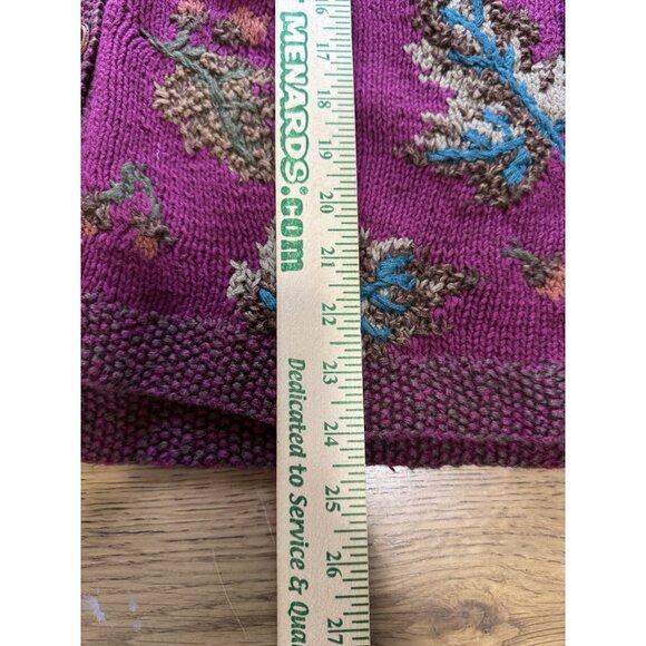 Northern Isles Portraits Hand Knit Button Cardigan Sweater Cottage Women Size L - Picture 6 of 13